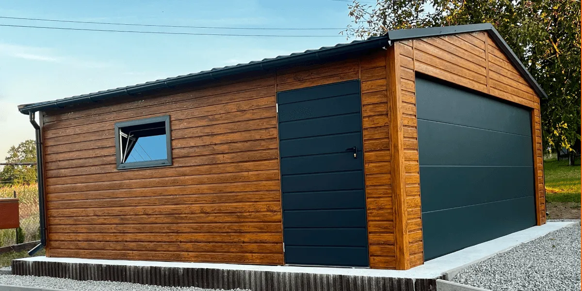 przykładowy garaż blaszany do 35m2