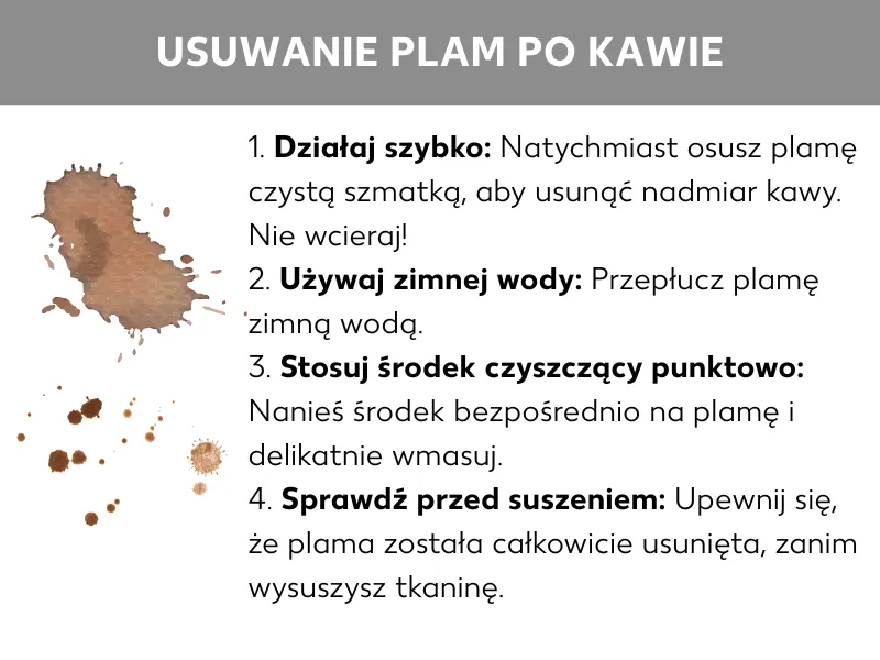 domowe sposoby na zaschnięte plamy z kawy