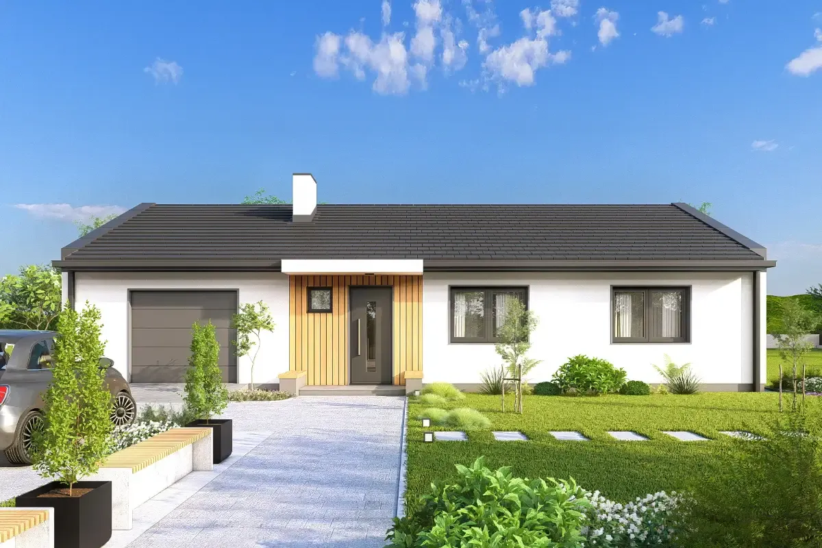 r&oacute;żne typy dom&oacute;w na dużej działce