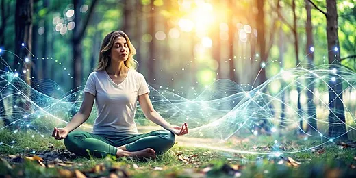 osoba medytująca spokojna sceneria