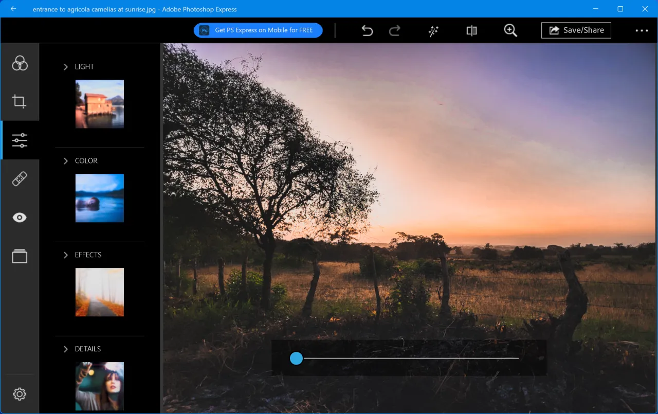 Adobe Photoshop Express screenshot