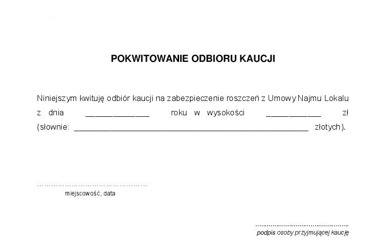 kaucja za wynajem mieszkania zwrot