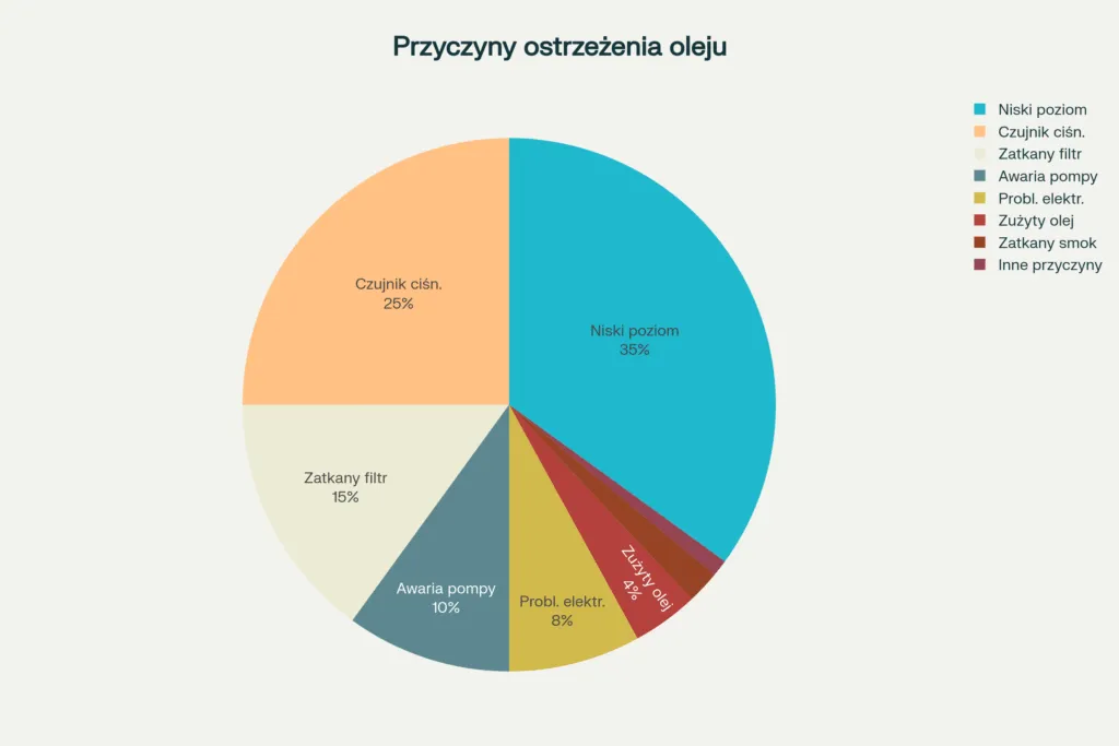 bezpieczny dystans z zapaloną kontrolką oleju wykres