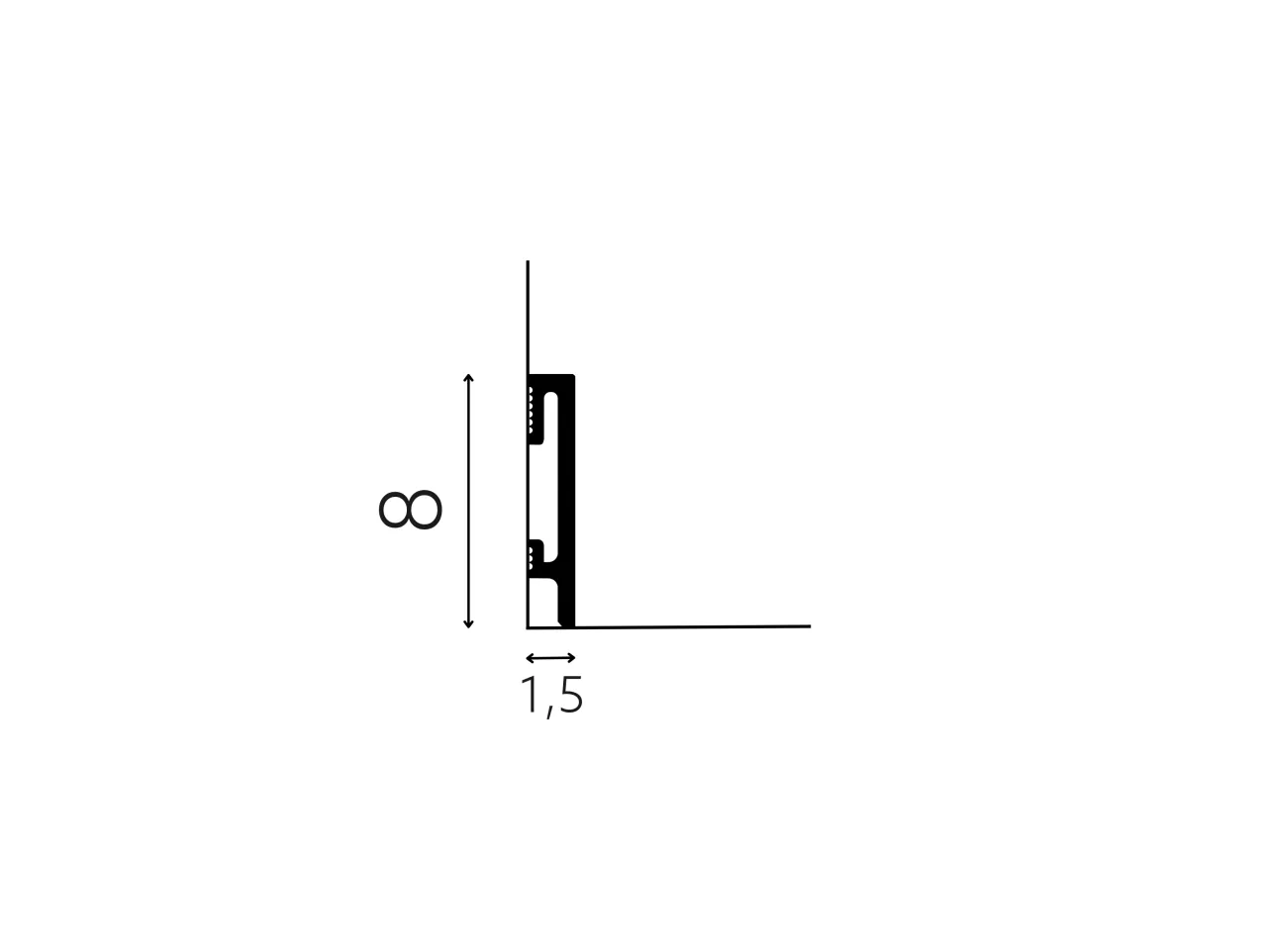 r&oacute;żne grubości listew przypodłogowych przekr&oacute;j