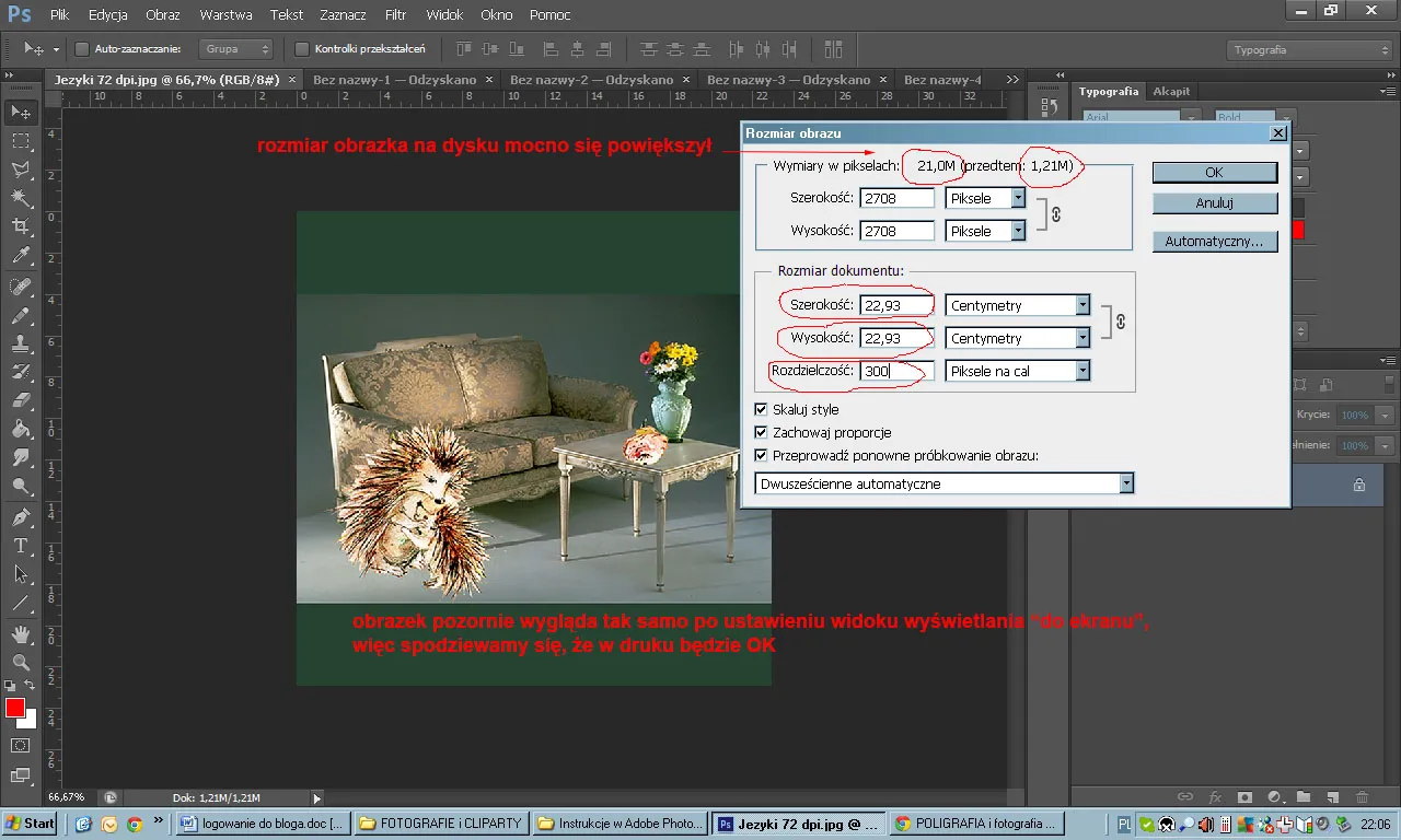 przygotowanie zdjęć do druku rozdzielczość DPI