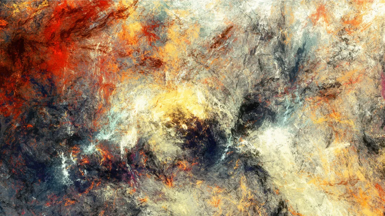 abstrakcyjna grafika przedstawiająca chaos emocjonalny i splątane myśli