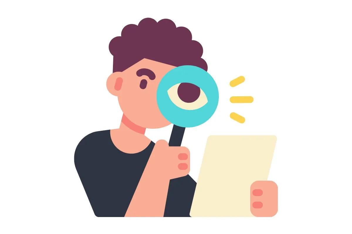 Osoba z lupą analizuje dokument, szukając kluczowych informacji. To symboliczna roi interpretacja danych.