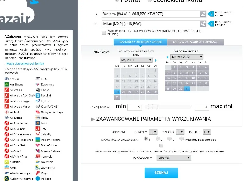 Tanie loty wyszukiwarka