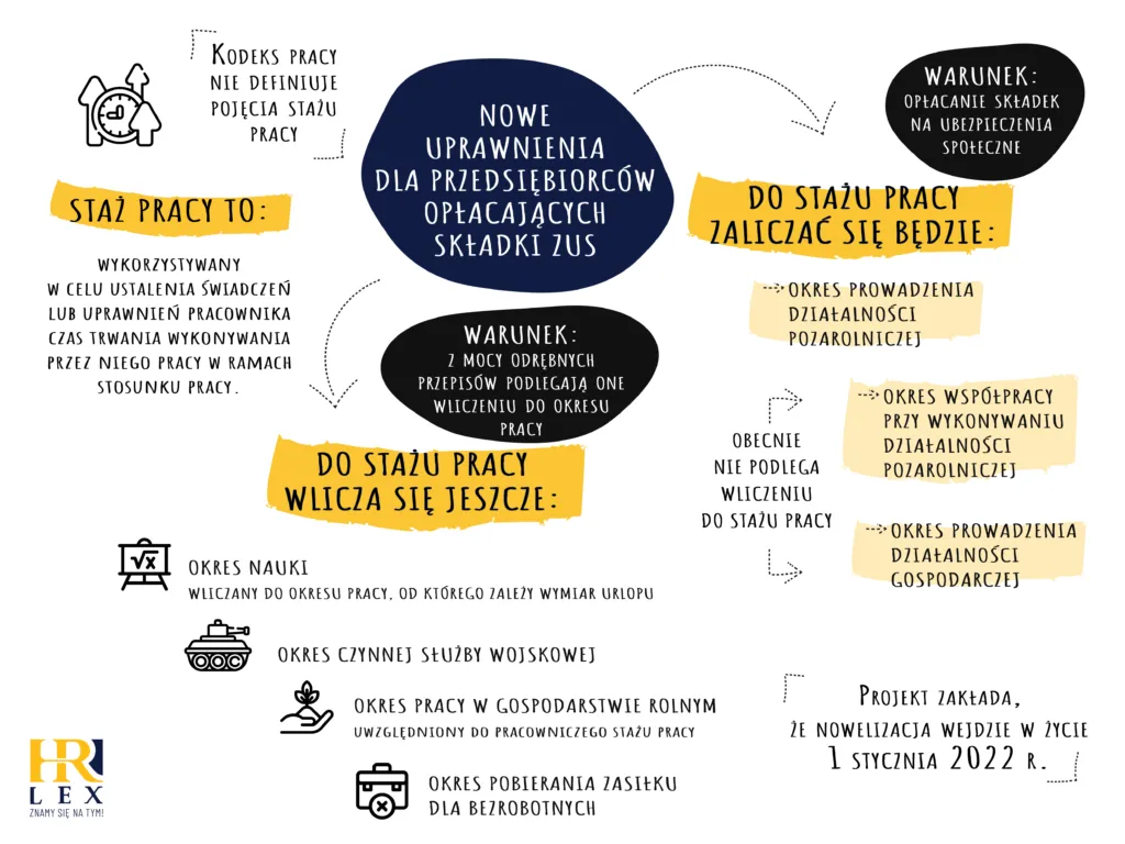 Rodzaje staży w Polsce infografika