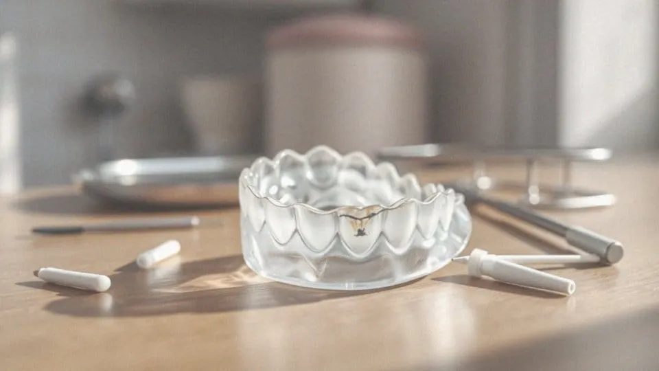 Uszkodzony aparat ortodontyczny przez jedzenie