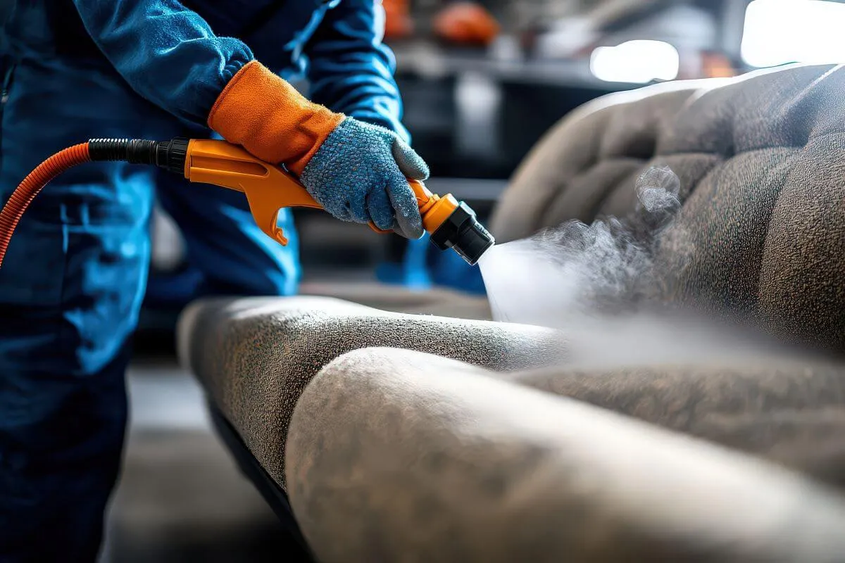 przygotowanie kanapy do czyszczenia parą