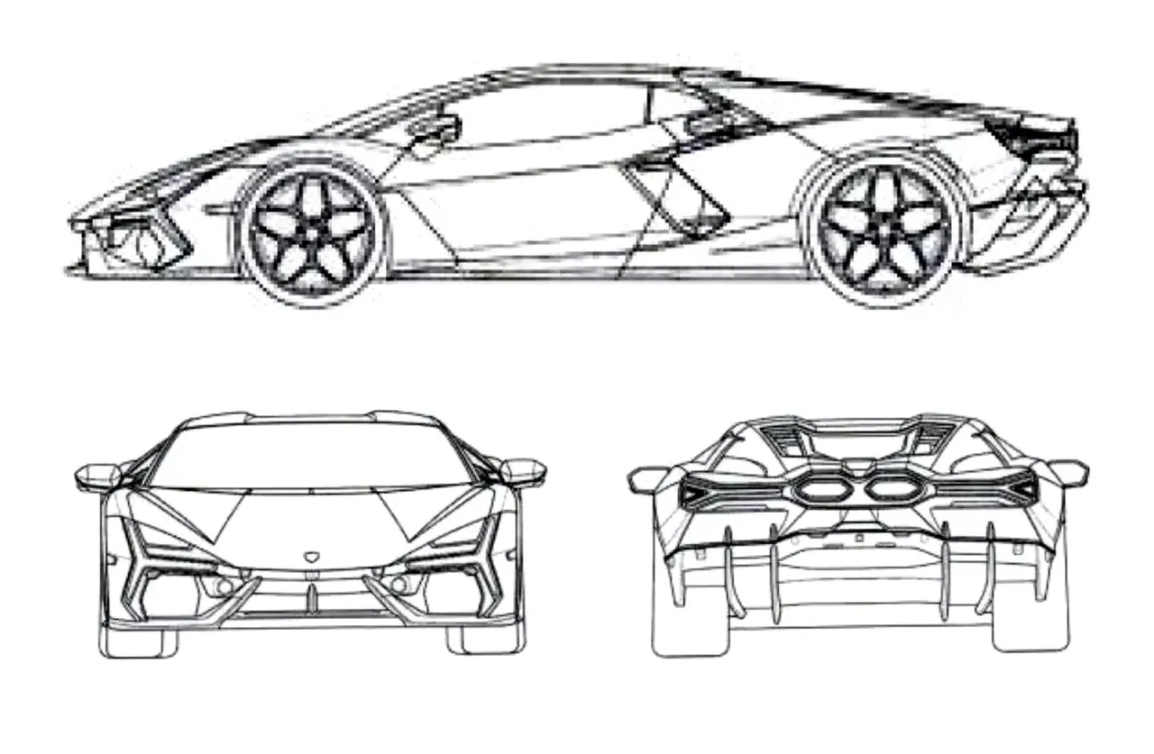 Lamborghini Aventador szkic krok po kroku