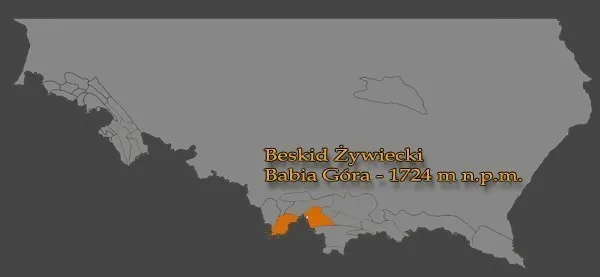 Babia Góra lokalizacja mapa Polska