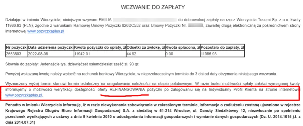 proces spłaty chwil&oacute;wki Pożyczka Plus