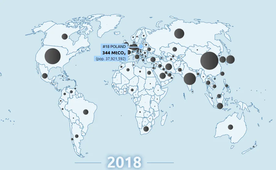 Mapa globalnych emisji CO2