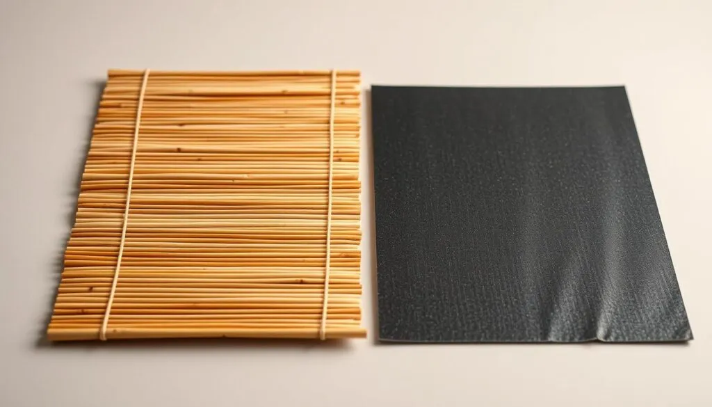 r&oacute;żne rodzaje mat do sushi bambusowa silikonowa