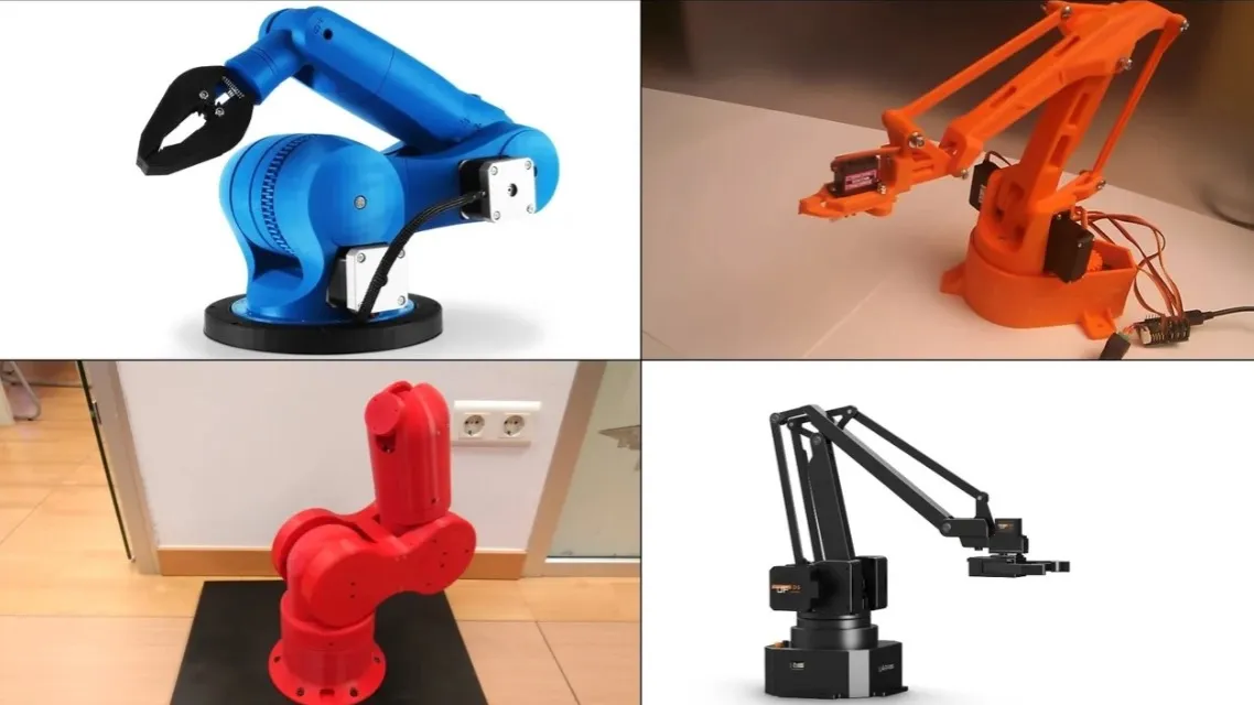 r&oacute;żne konstrukcje ramion robotycznych DIY