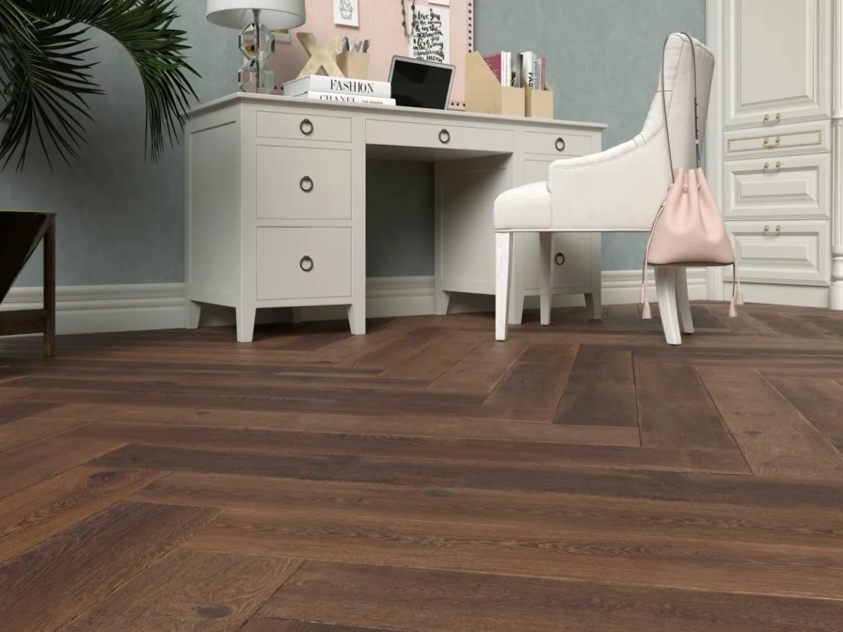 podłoga do dębowych mebli kontrast harmonia