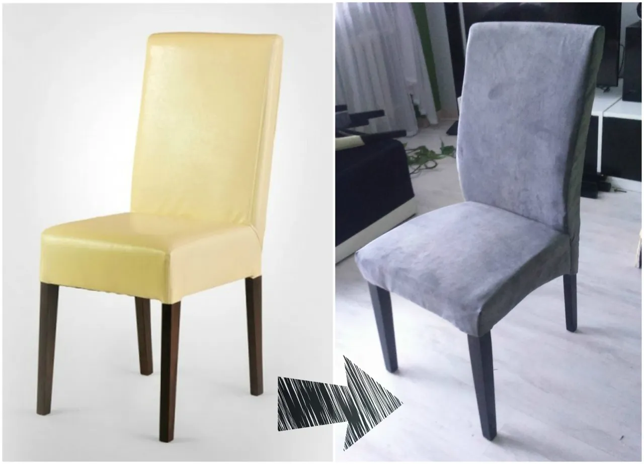 krzesło przed i po renowacji ekosk&oacute;rą