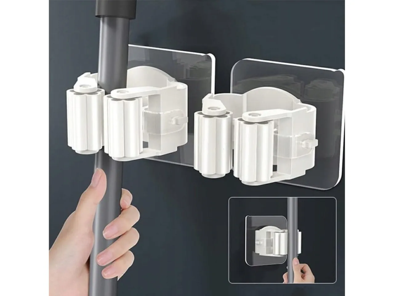 uchwyty i wieszaki na mopy do łazienki