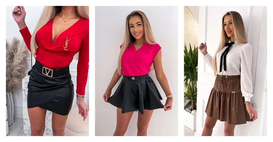 sk&oacute;rzana sp&oacute;dnica stylizacje na r&oacute;żne okazje