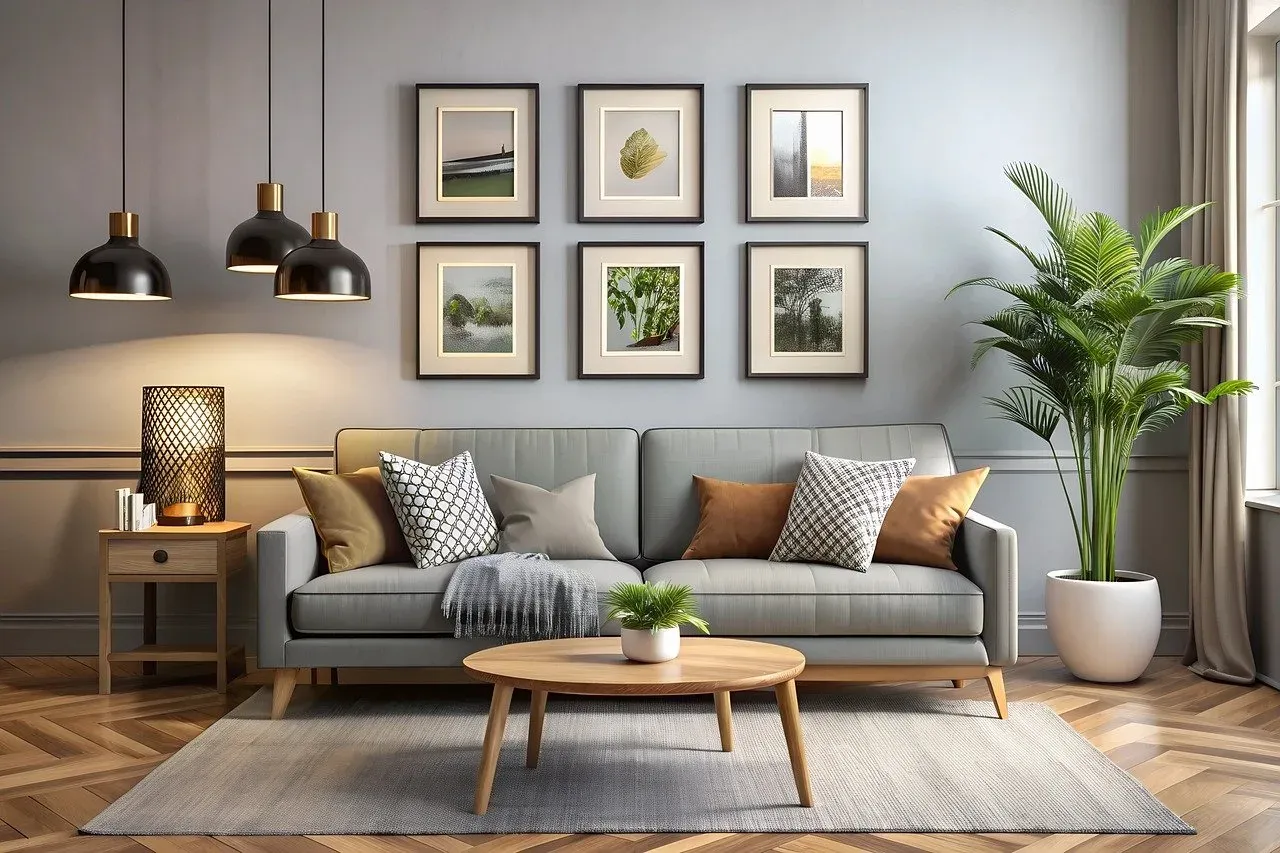 Stara kanapa z drewnianym stelażem przed i po renowacji