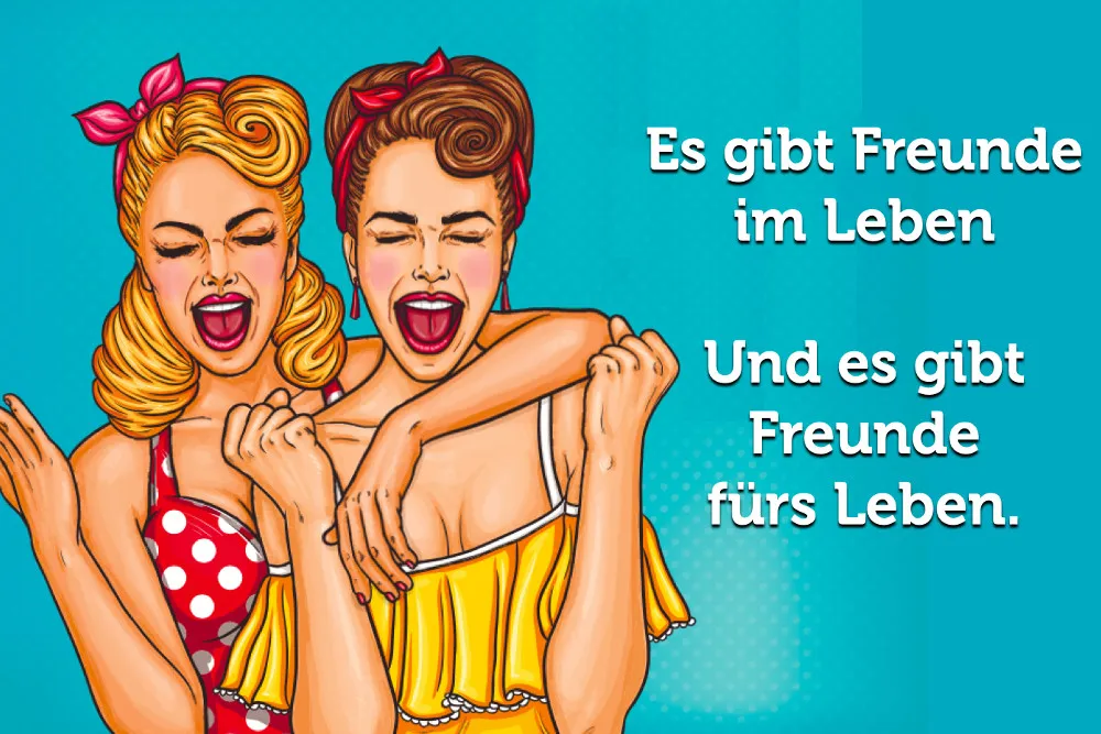 Lachende Freunde teilen humorvolle Spr&uuml;che