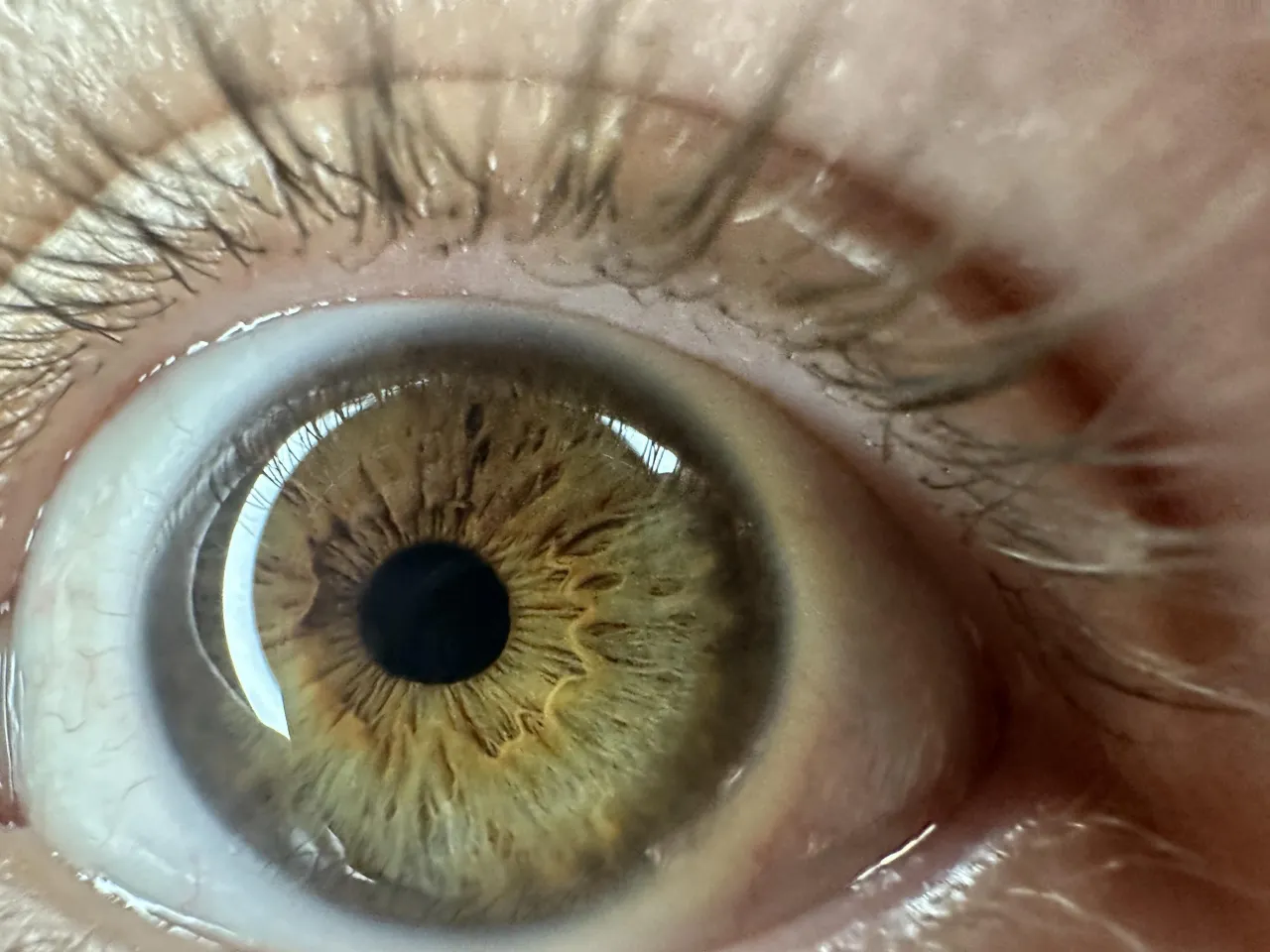 Osoba robiąca zdjęcie oka telefonem z dobrym oświetleniem