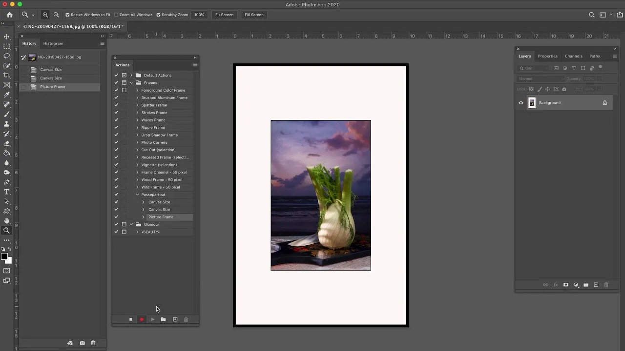 Cyfrowe passe-partout Photoshop przykład