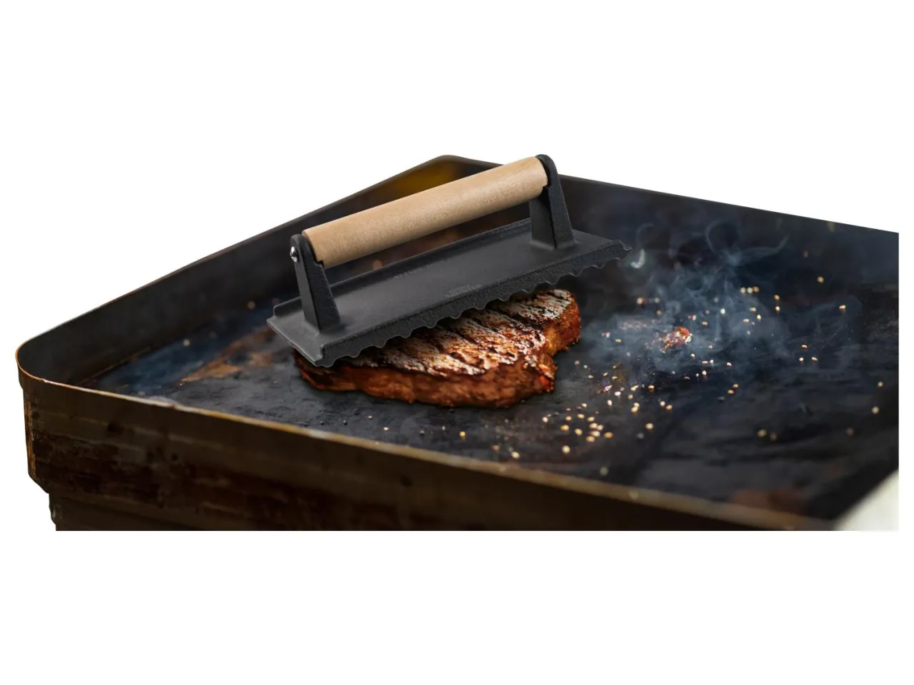 patelnia żeliwna do smażenia burger&oacute;w