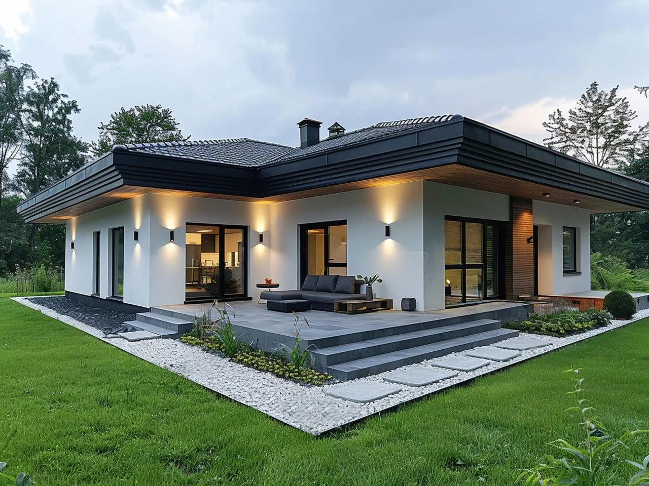 detale elewacji domu, parapety, bonie, podbitka dachowa