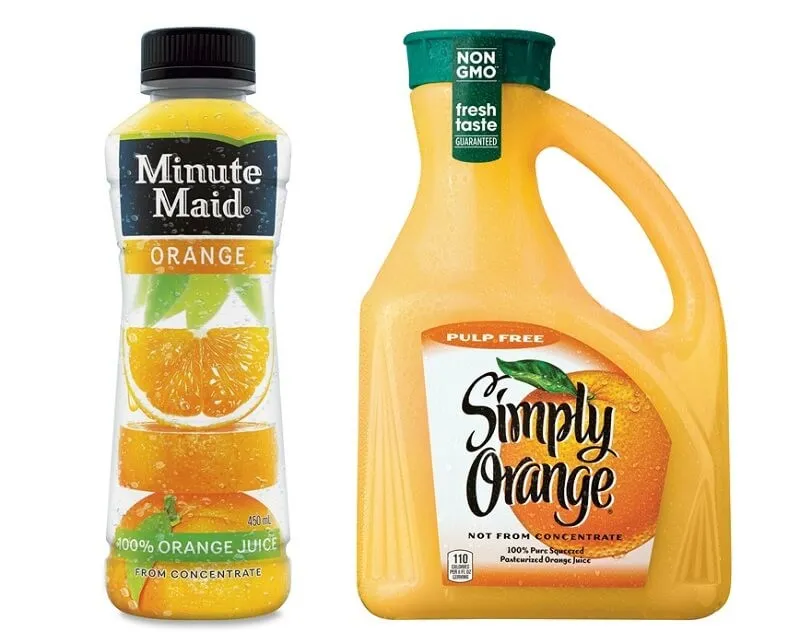 etykiety soki from concentrate not from concentrate