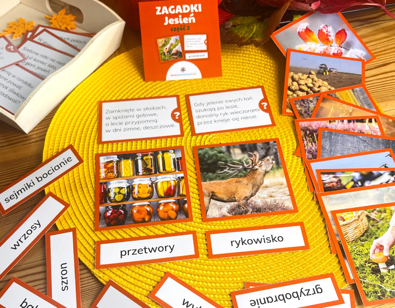 dziecko zgaduje zagadkę jesień