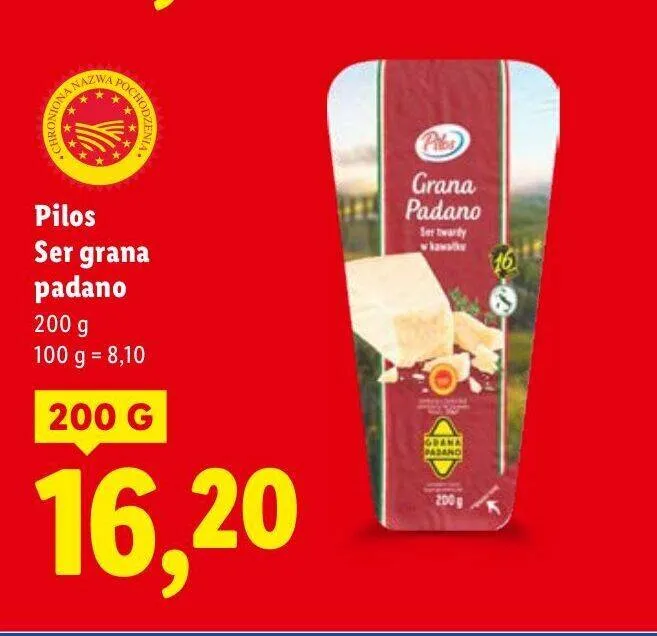 Opakowanie sera Grana Padano Lovilio Lidl