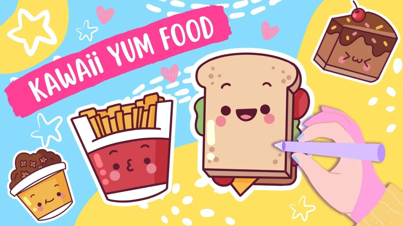 Kawaii Essen farbig Highlights Schatten