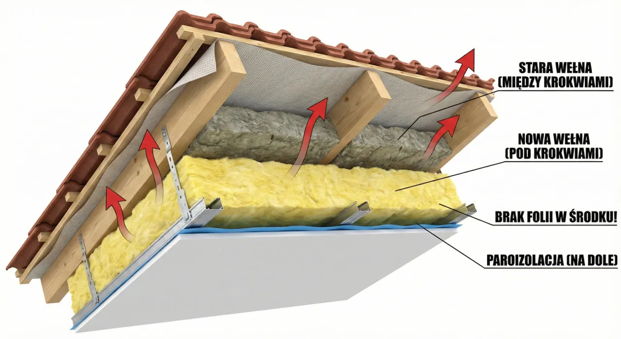 folia paroizolacyjna montaż na stropie