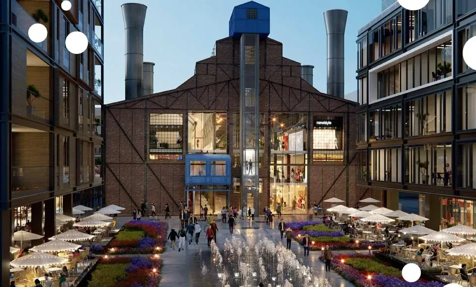 Warszawa Elektrownia Powiśle nocą