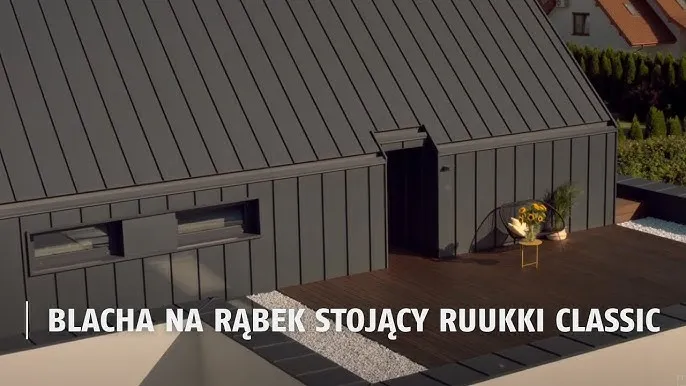 elewacja domku działkowego blacha na rąbek stojący