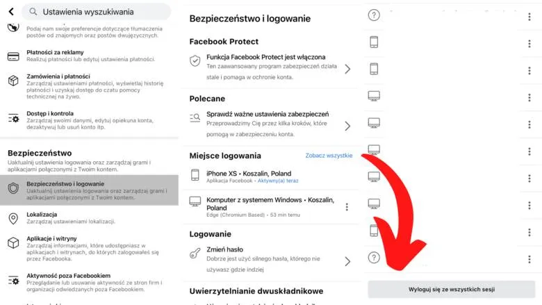 wylogowanie z messengera iphone wszystkie urządzenia