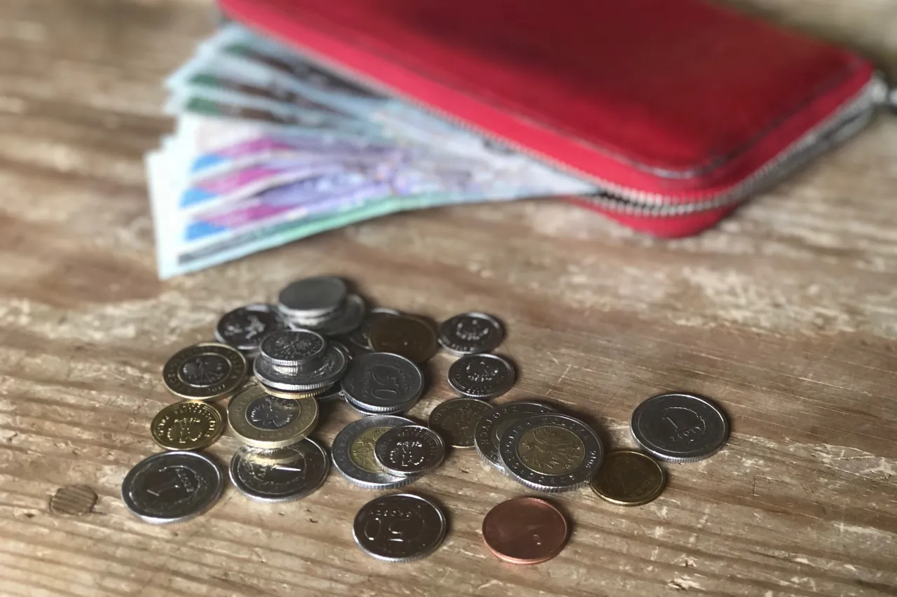 Pieniądze w portfelu rodzina budżet domowy