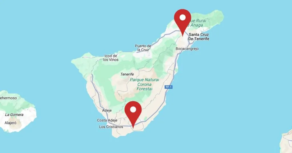 mapa Polski lotniska wylotowe Teneryfa