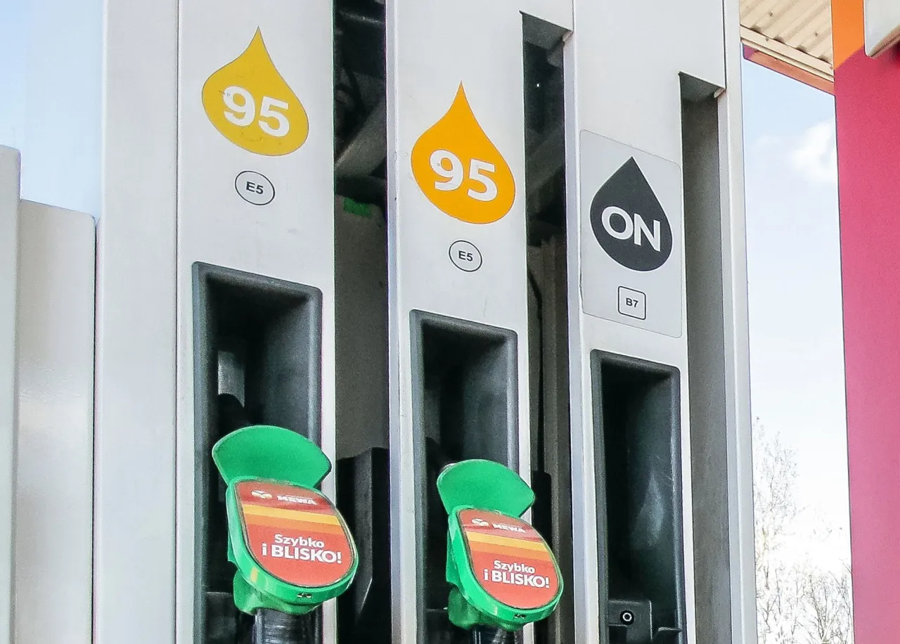 symbole paliw na stacji E5 E10 B7 B10 LPG CNG