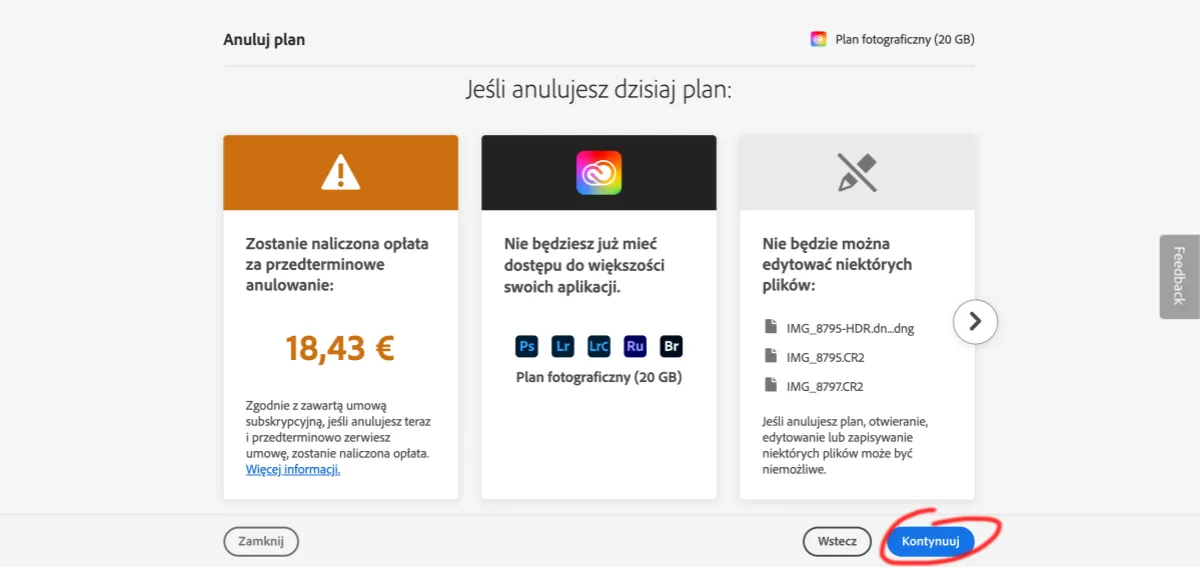 Adobe Creative Cloud anulowanie subskrypcji krok po kroku