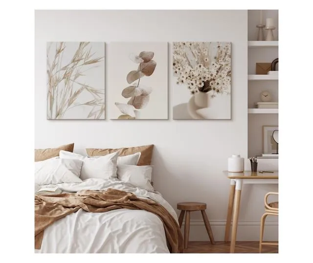 dekoracje sypialnia rośliny obrazy