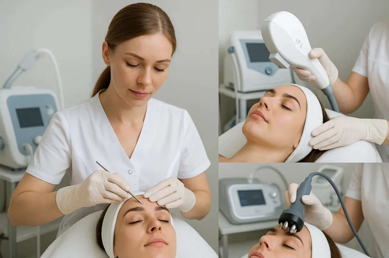 Profesjonalny zabieg oczyszczania twarzy w gabinecie kosmetycznym