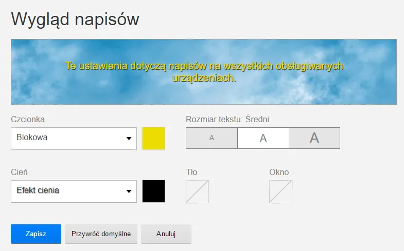 Netflix menu ustawienia napisów