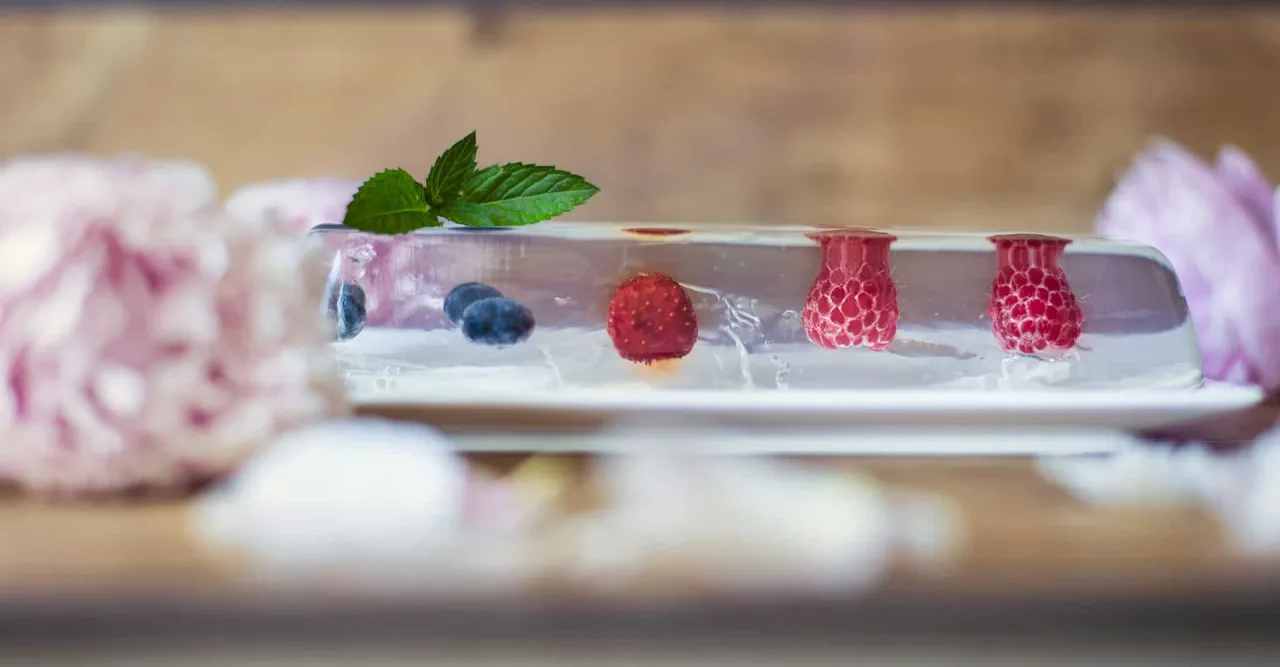 Różne opakowania bezbarwnej galaretki w sklepie