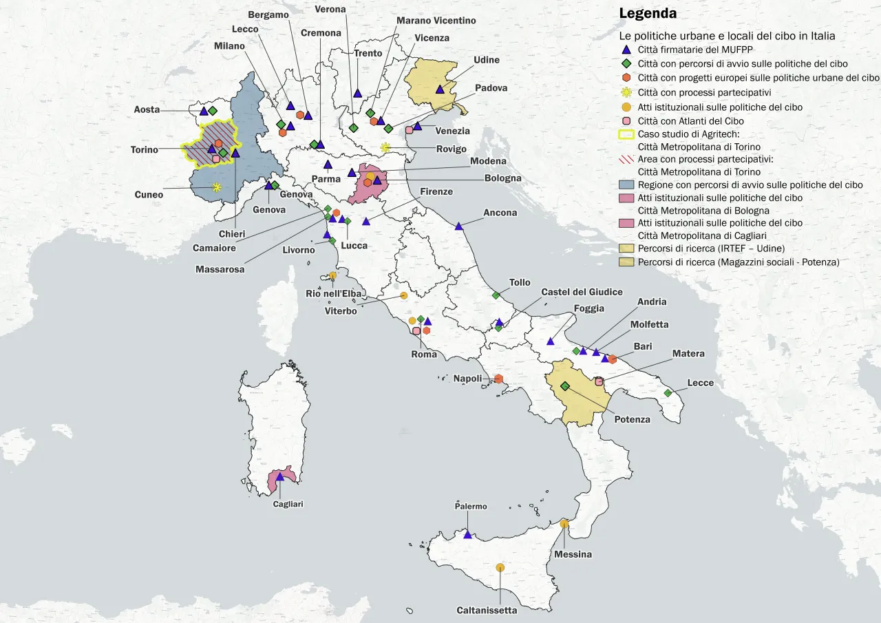Mappa turismo vegano Italia citt&agrave;