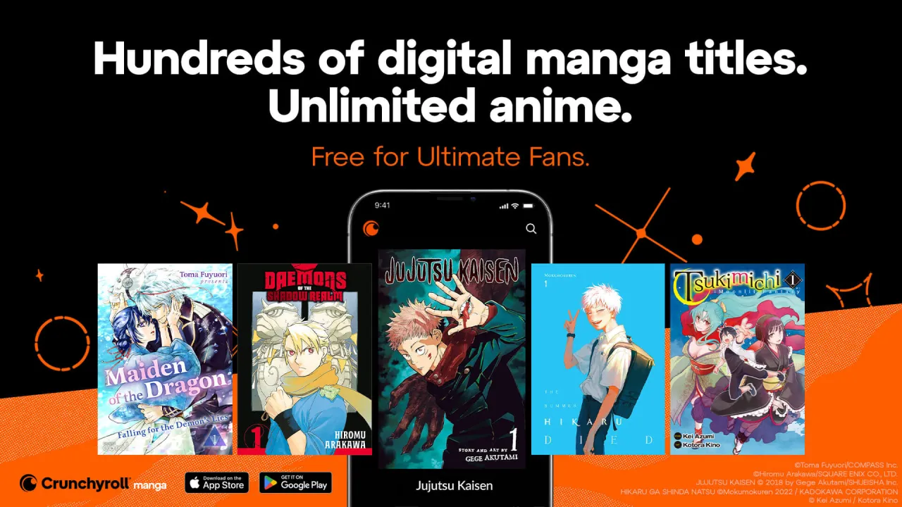 Crunchyroll Manga Bibliothek Screenshot mit Titeln