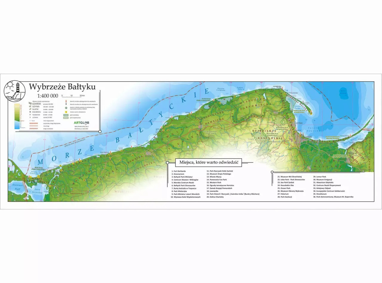 Mapa batymetryczna Bałtyku polskie wybrzeże